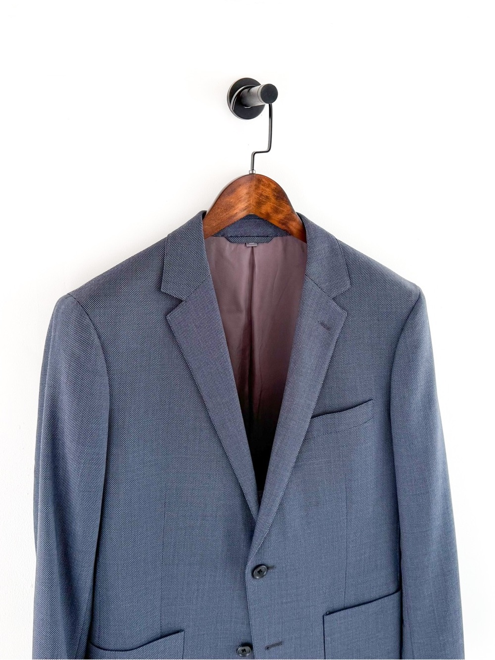 Bonobos Men's Birdseye Blue Italian Wool Textured Sport Coat Blazer 38R Slim Men - Picture 5 of 16